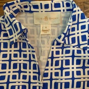 Julie Brown Bethanie Blue Sleeveless Shirt Dress size 8